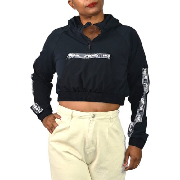 Gymshark Hoodie Sweatshirt Black Hood Activewear Pocket Street Sport Size Small - Picture 1 of 16